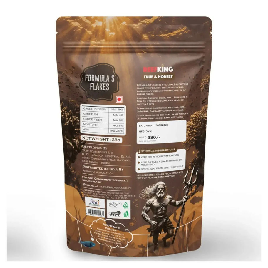 Formula S Flakes product packaging with nutrition facts.