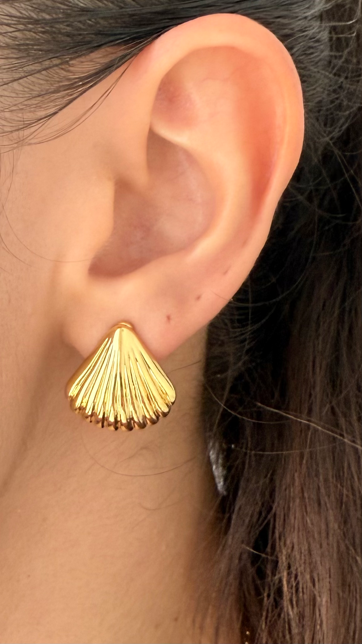 Aretes Concha dorados