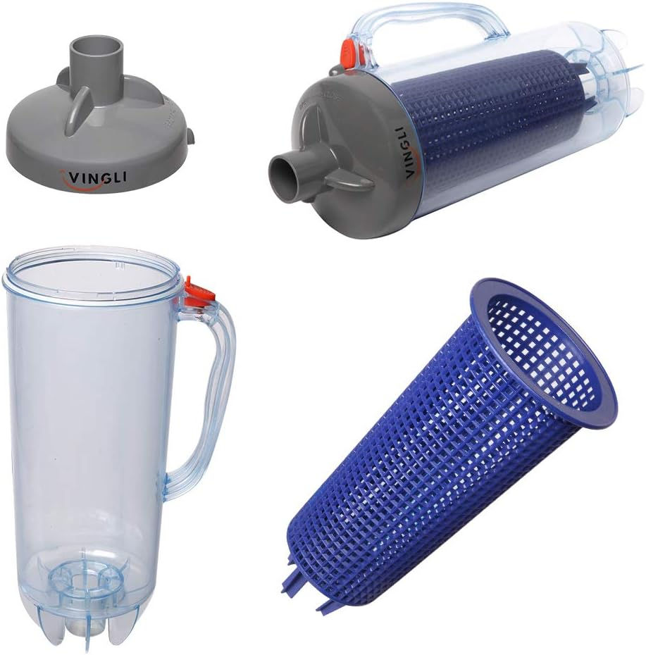 Thumbnail: VINGLI Leaf Canister with Plastic Mesh Basket Leaf Trap with Handle Skim Leaves