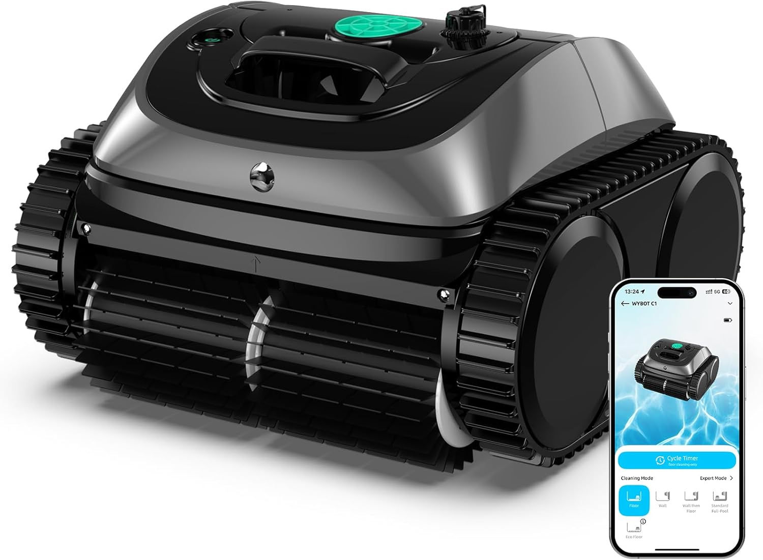 (2025 Upgrade) WYBOT C1 Robotic Pool Vacuum for Inground Pools, 150min Runtime 
