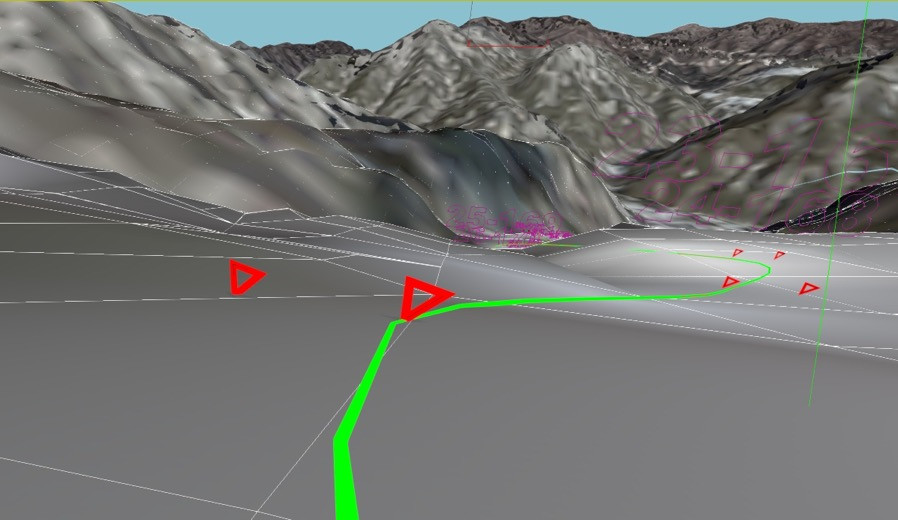 Virtual slalom racecourse — making of PyeongChang resort Olympic tracks