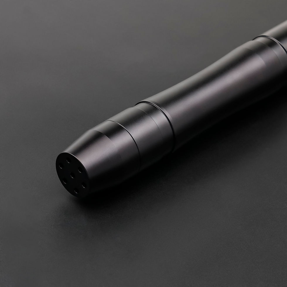 Thumbnail: Sleek black lightsaber with concave grip
