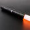 Thumbnail: Sleek black lightsaber with concave grip and orange blade