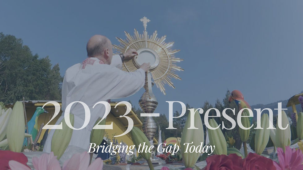 Catholic World Mission history
2023–Present
Bridging the Gap Today