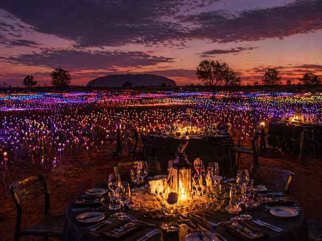 Field of Light dinner under the stars