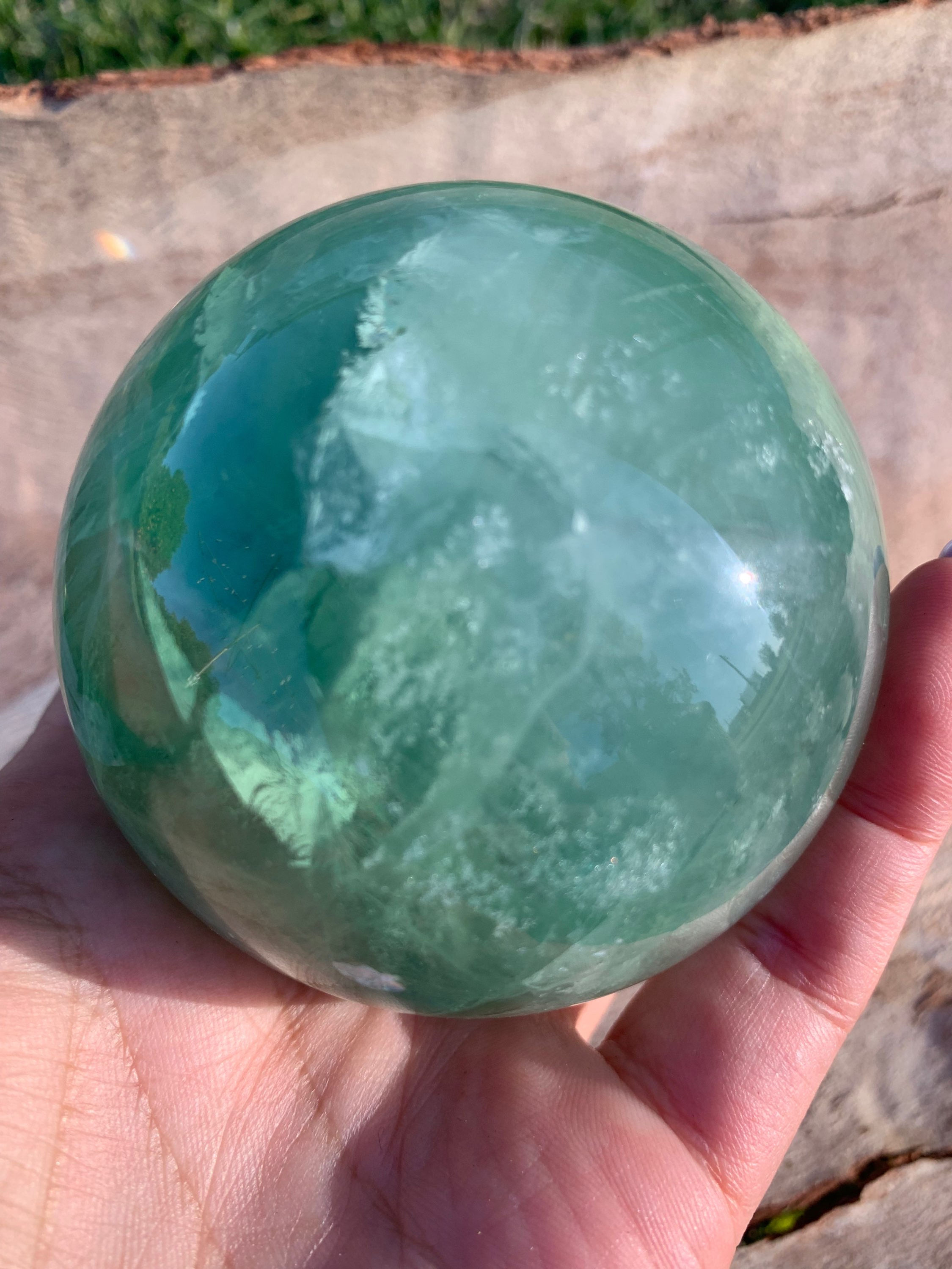 Green Fluorite Sphere