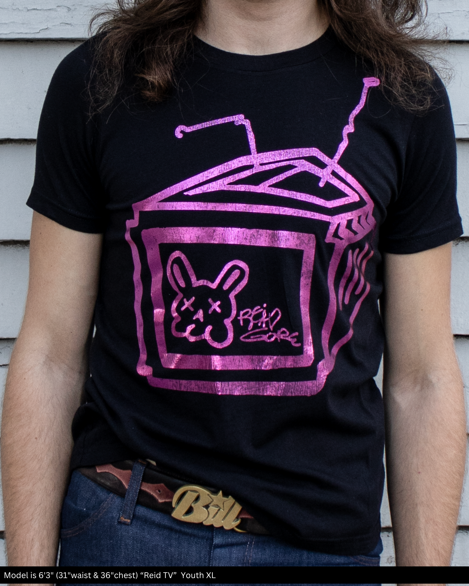 Reid Gore TV pink foil tee