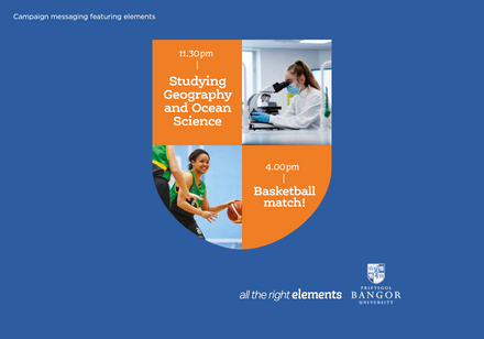 Campaign concepts to promote both the variety of courses at Bangor University and the wide choice of clubs and groups available to