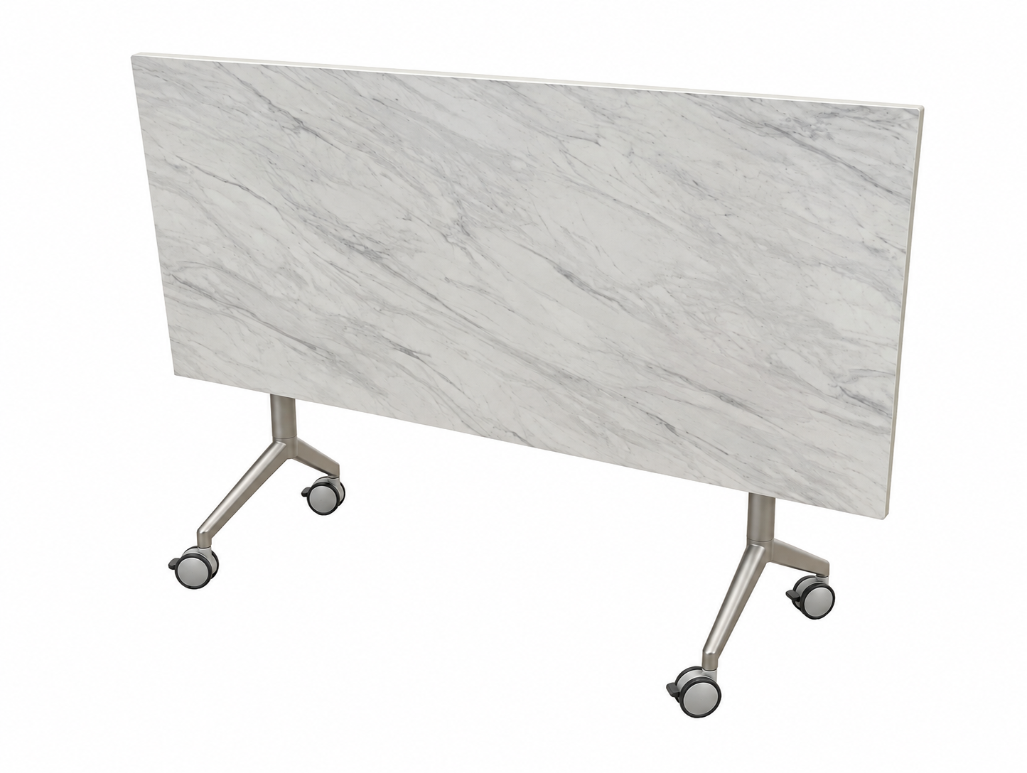 Lot de 6 tables basculantes blanche effet marbre 140x70cm (Qté : 1) TAB646