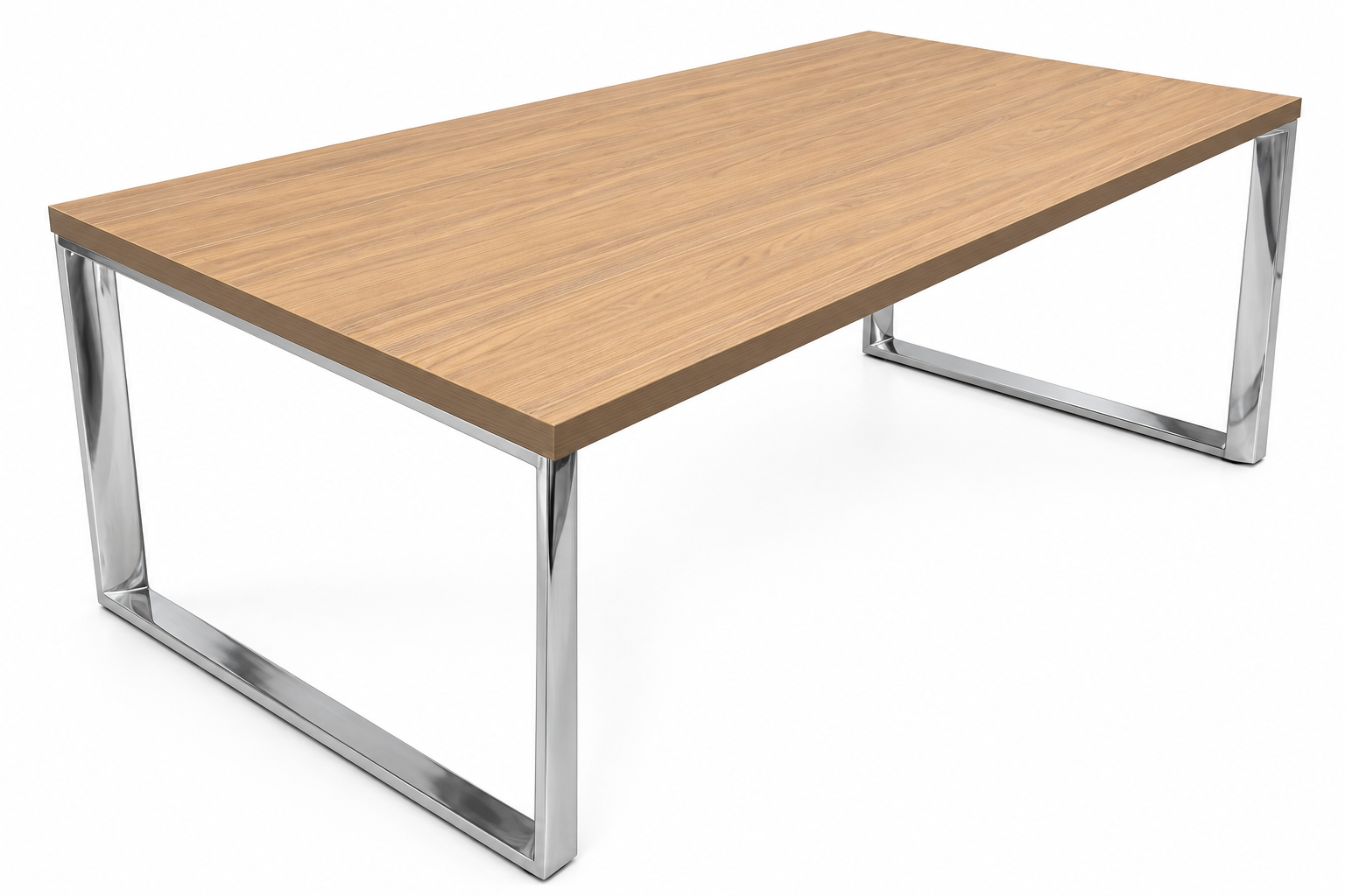 Bureau de direction en bois clair et piètement chromé – (Qté : 1) BUR423
