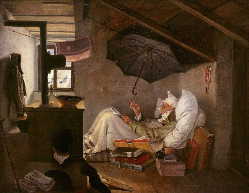 Le poète dans son grenier, par Carl Spitzweg