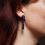 Thumbnail: Violet Purple Tortoiseshell Dangle Strip Earrings