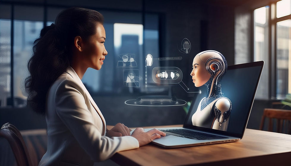 person talking to chatbot