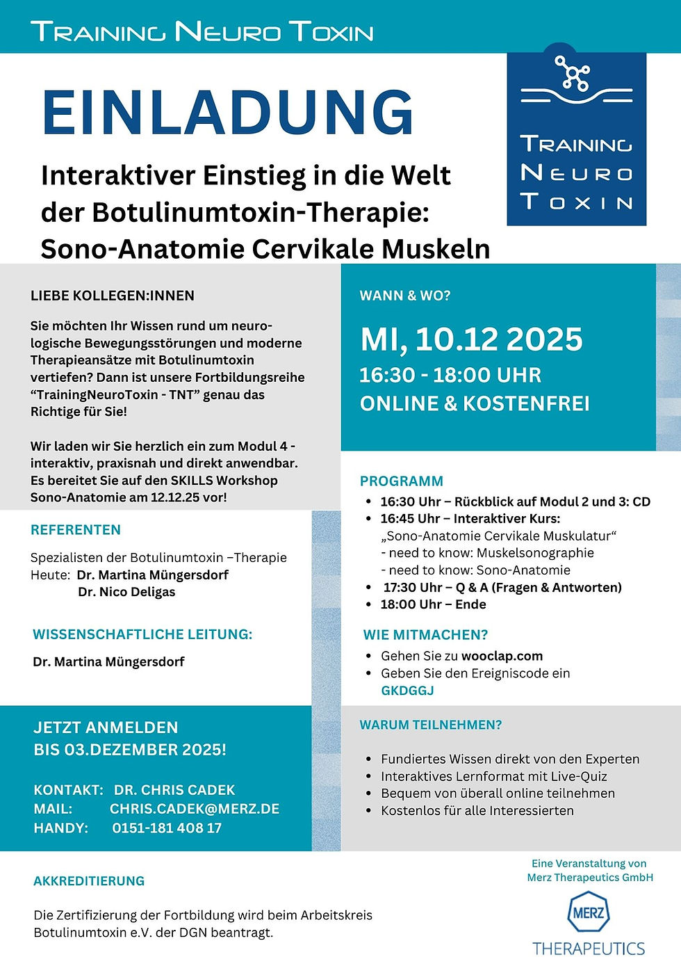 TrainingNeuroToxin: Sono-Anatomie Cervikale Muskeln