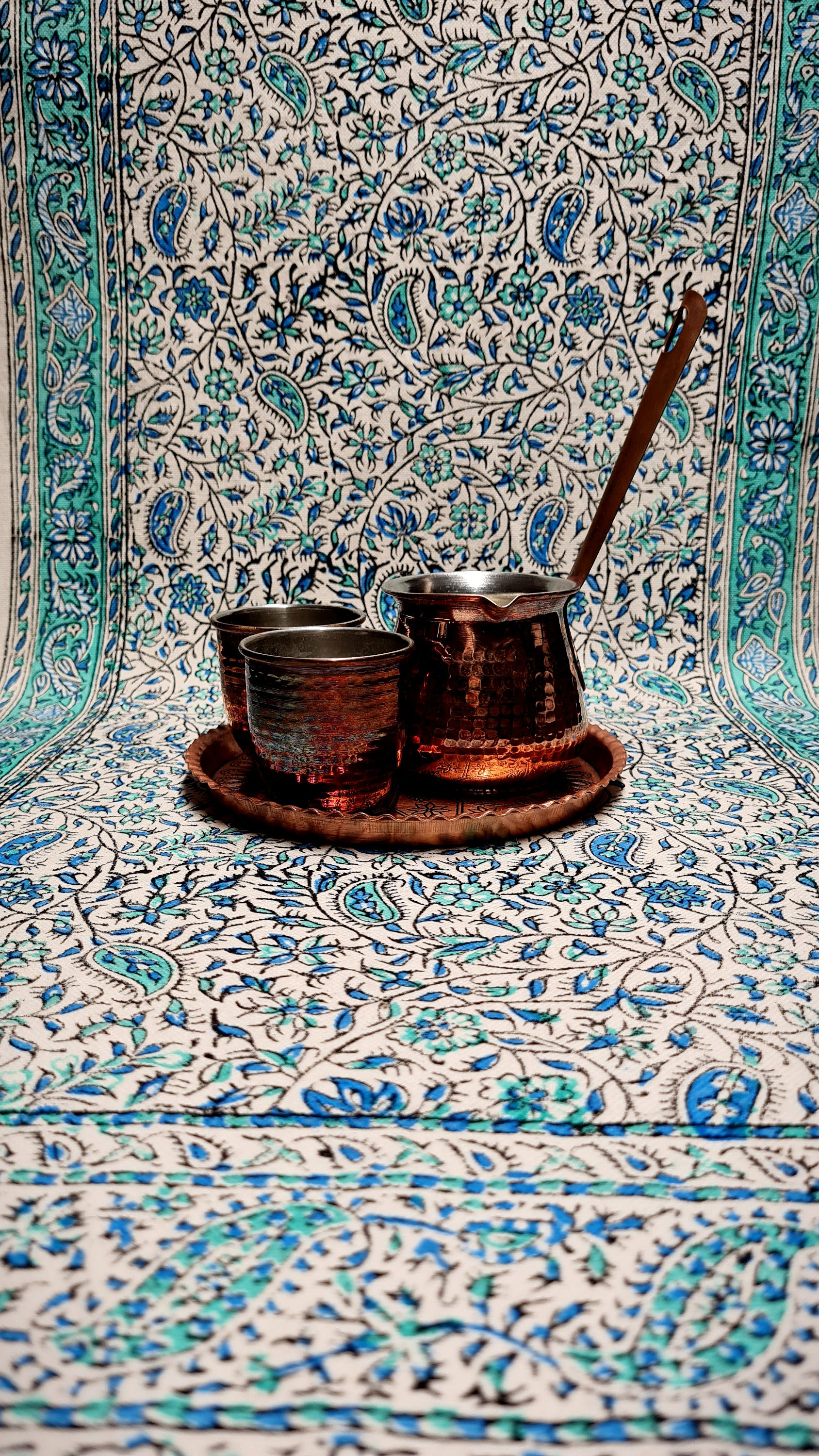 Tischdecke Ghalamkar #0055/handbedruckt/Wandtuch/Baumwolle/Orientalisch/Modern