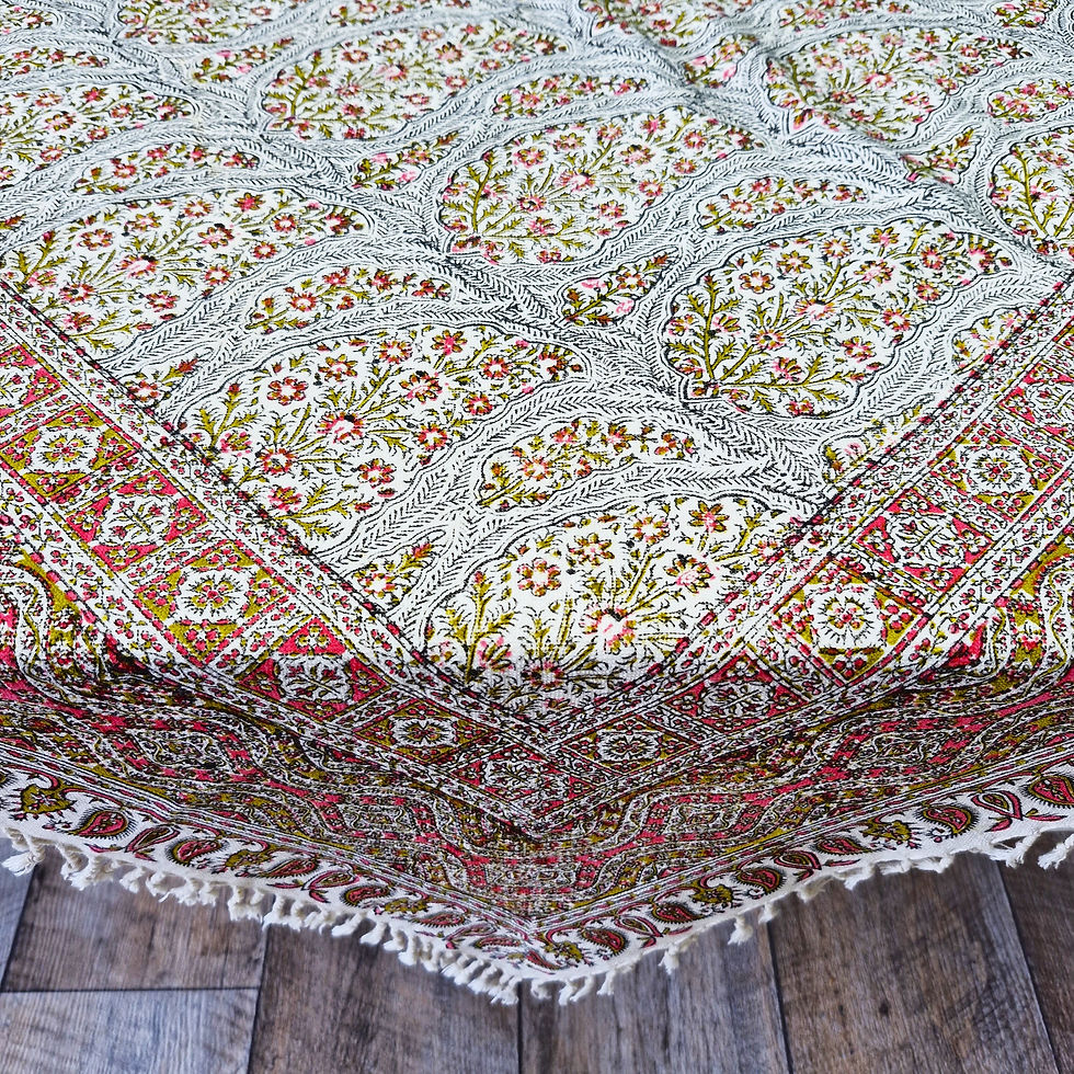 Tischdecke Ghalamkar #0136/handbedruckt/Wandtuch/Baumwolle/Orientalisch/Modern