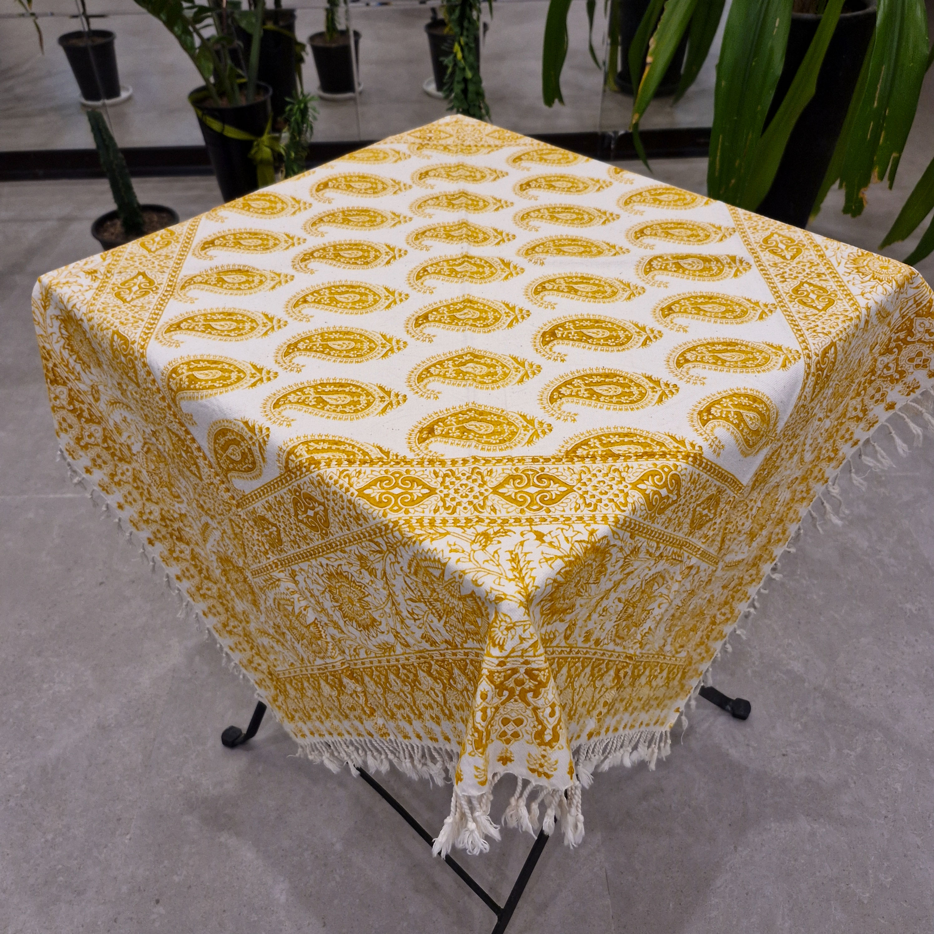 Tischdecke Ghalamkar #00217/handbedruckt/Wandtuch/Baumwolle/Orientalis