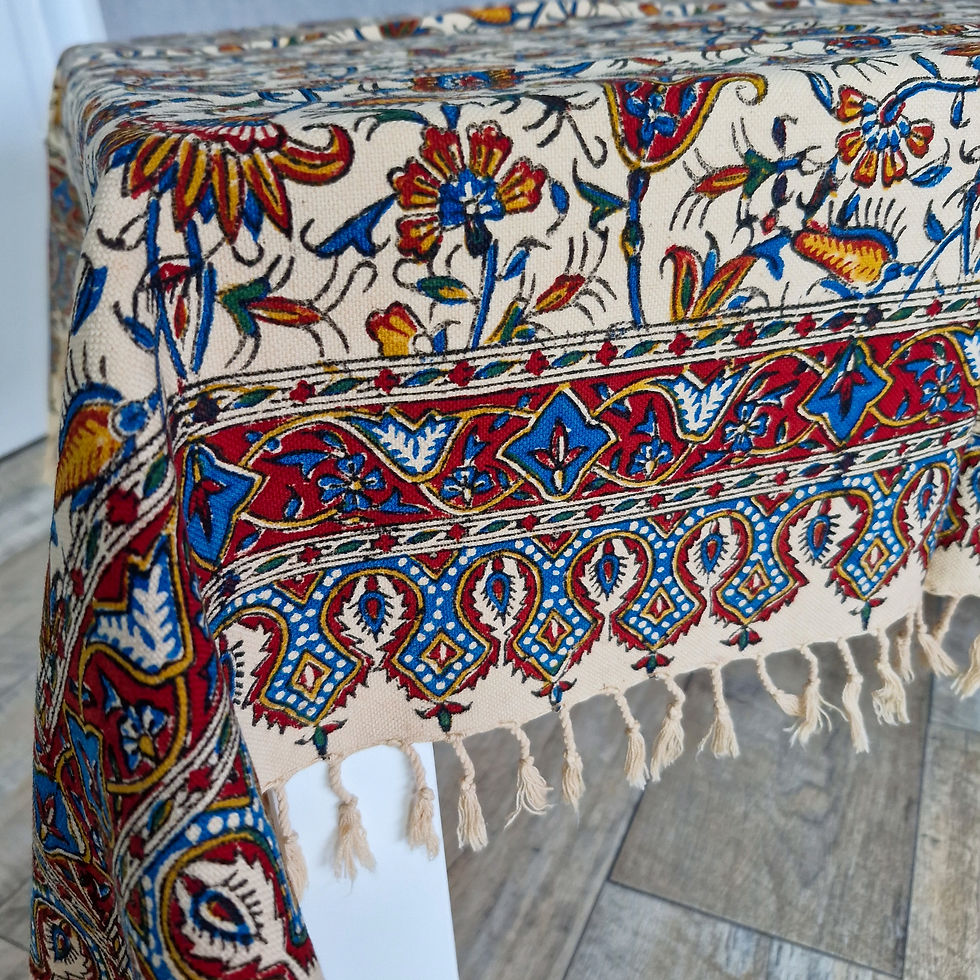 Miniaturbild: Tischdecke Ghalamkar #202627/handbedruckt/Wandtuch/Baumwolle/Orientali