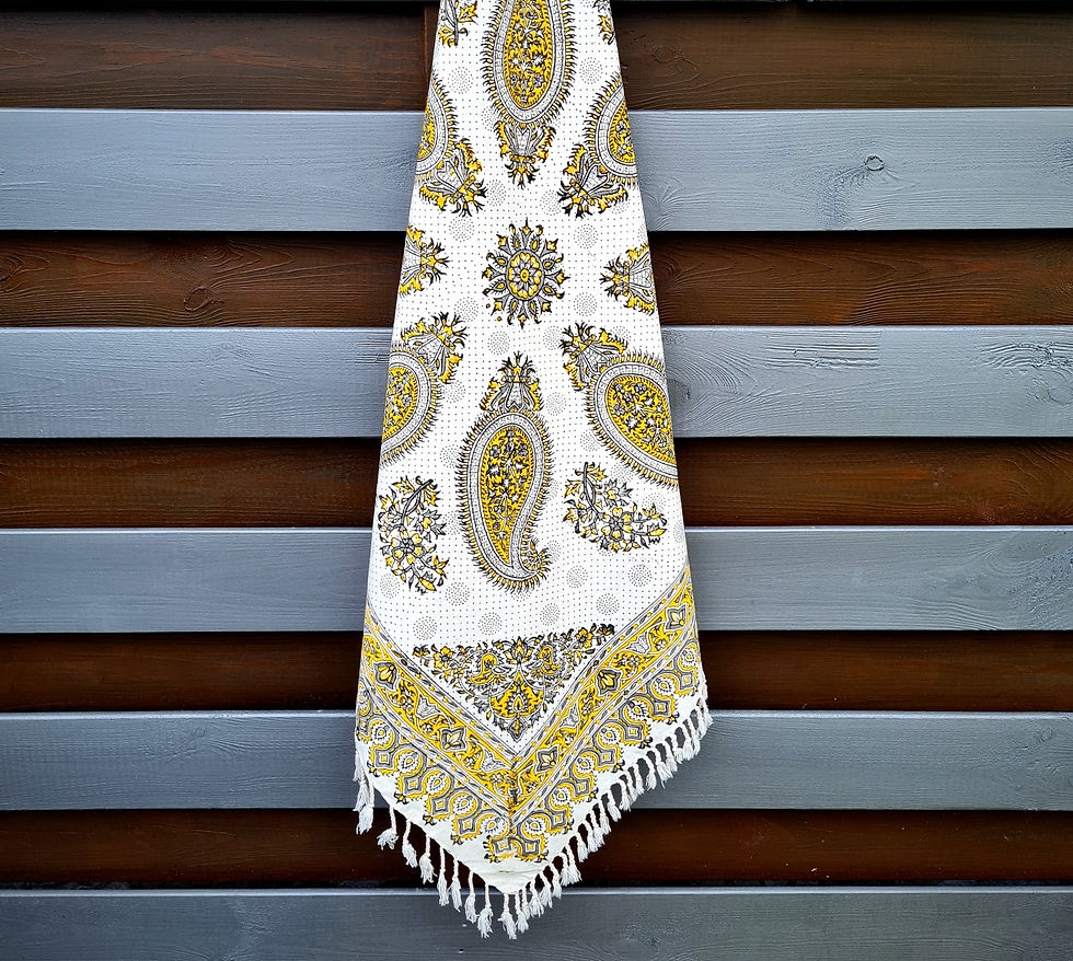 Thumbnail: Tischdecke Ghalamkar #0106/handbedruckt/Wandtuch/Baumwolle/Orientalisch/Modern