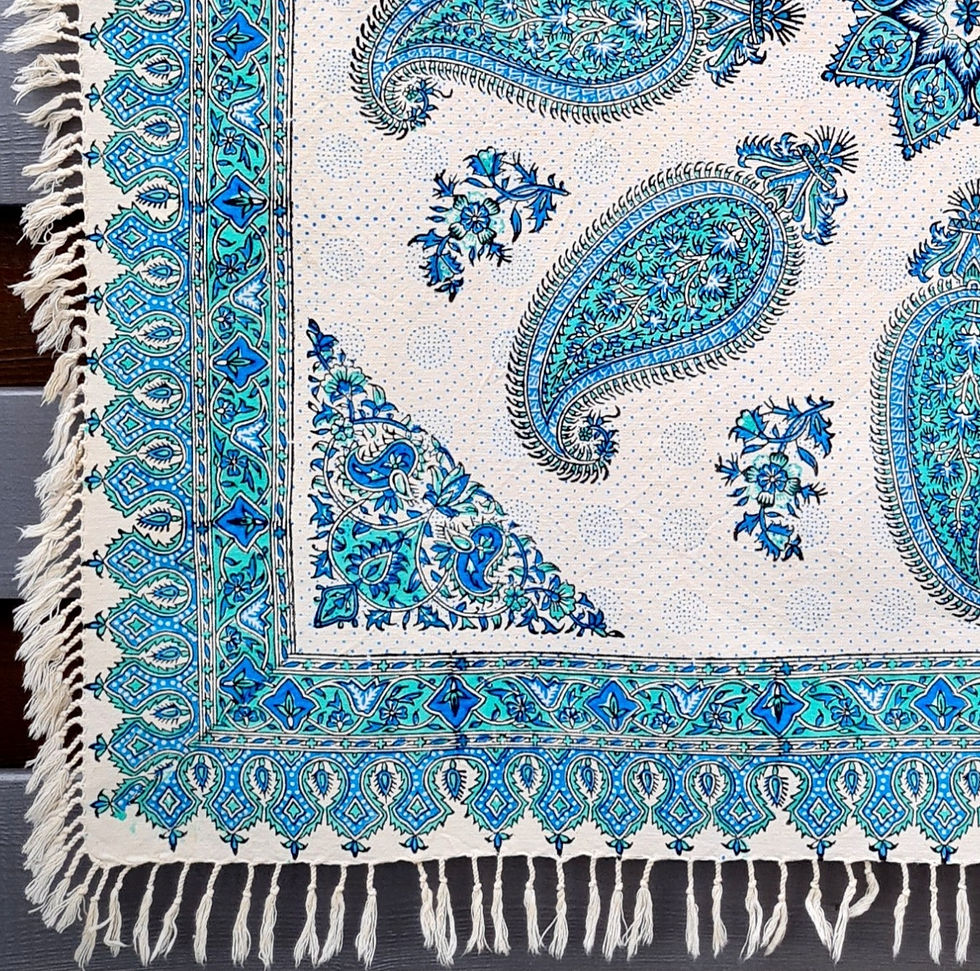 Thumbnail: Tischdecke Ghalamkar #0114/handbedruckt/Wandtuch/Baumwolle/Orientalisch/Modern