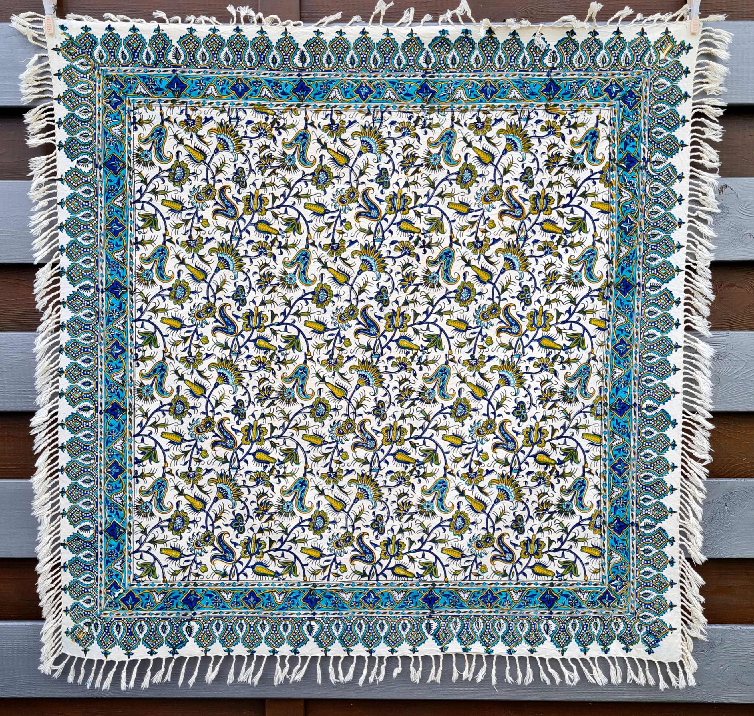 Tischdecke Ghalamkar #0112/handbedruckt/Wandtuch/Baumwolle/Orientalisch/Modern