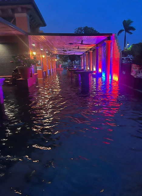 flooded restaurant
