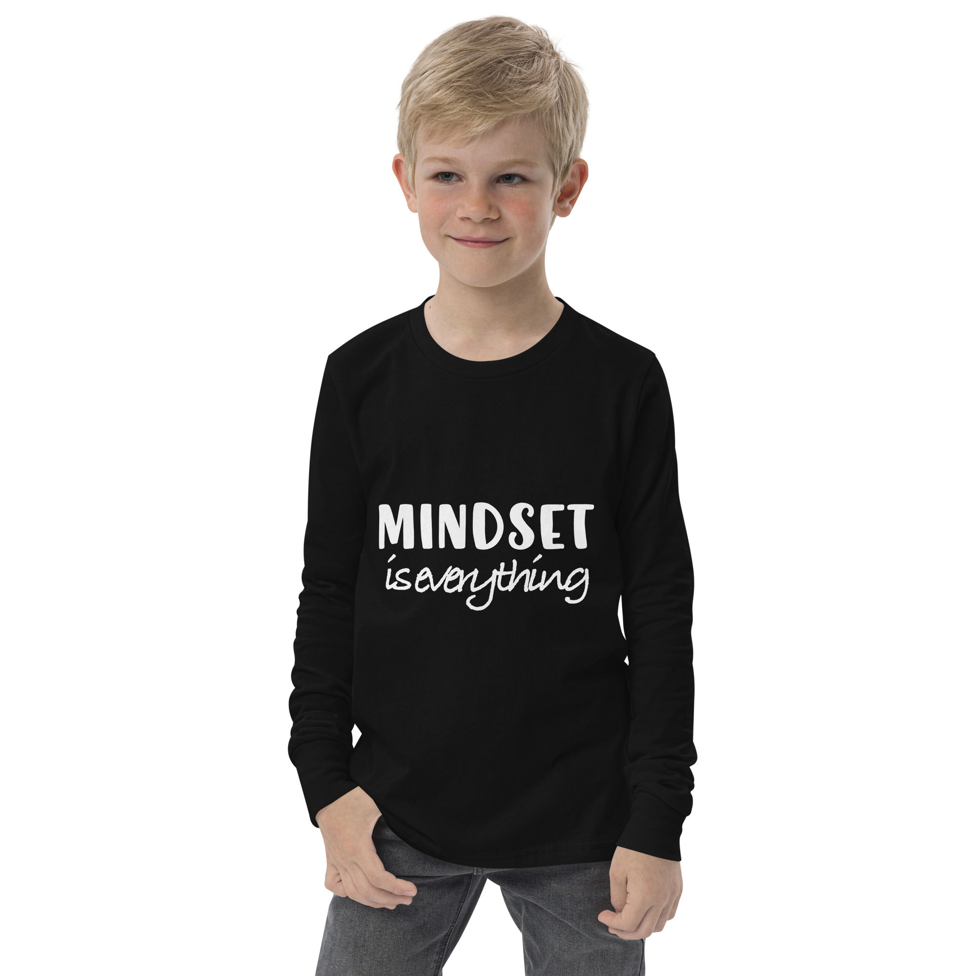 Youth Long Sleeve Custom Tee | Mindset is Everything