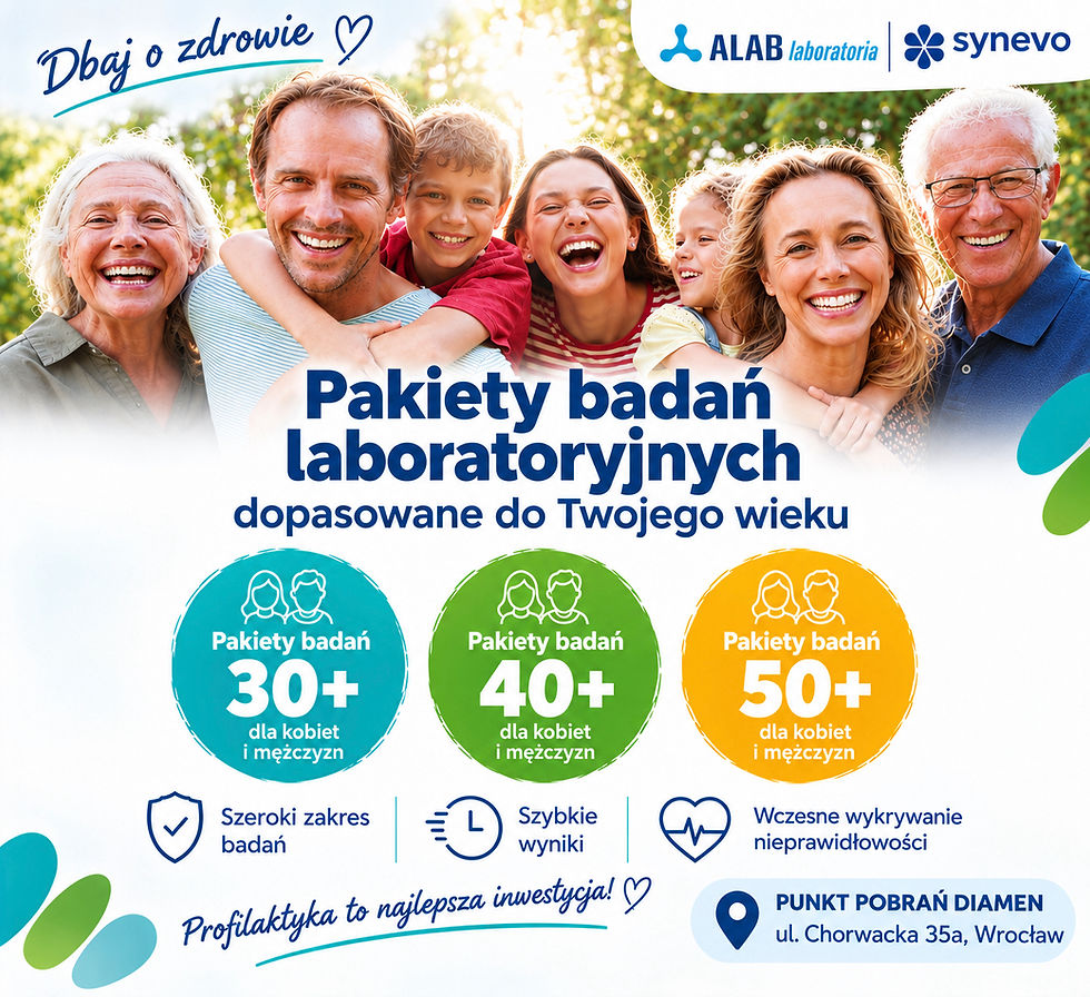PAKIETY BADAŃ LABORATORYJNYCH DOPASOWANE DO TWOJEGO WIEKU