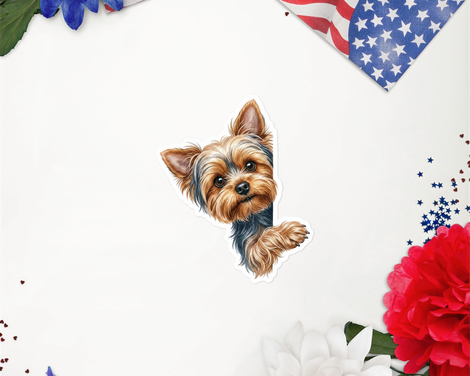 Cute Yorkie American Sticker