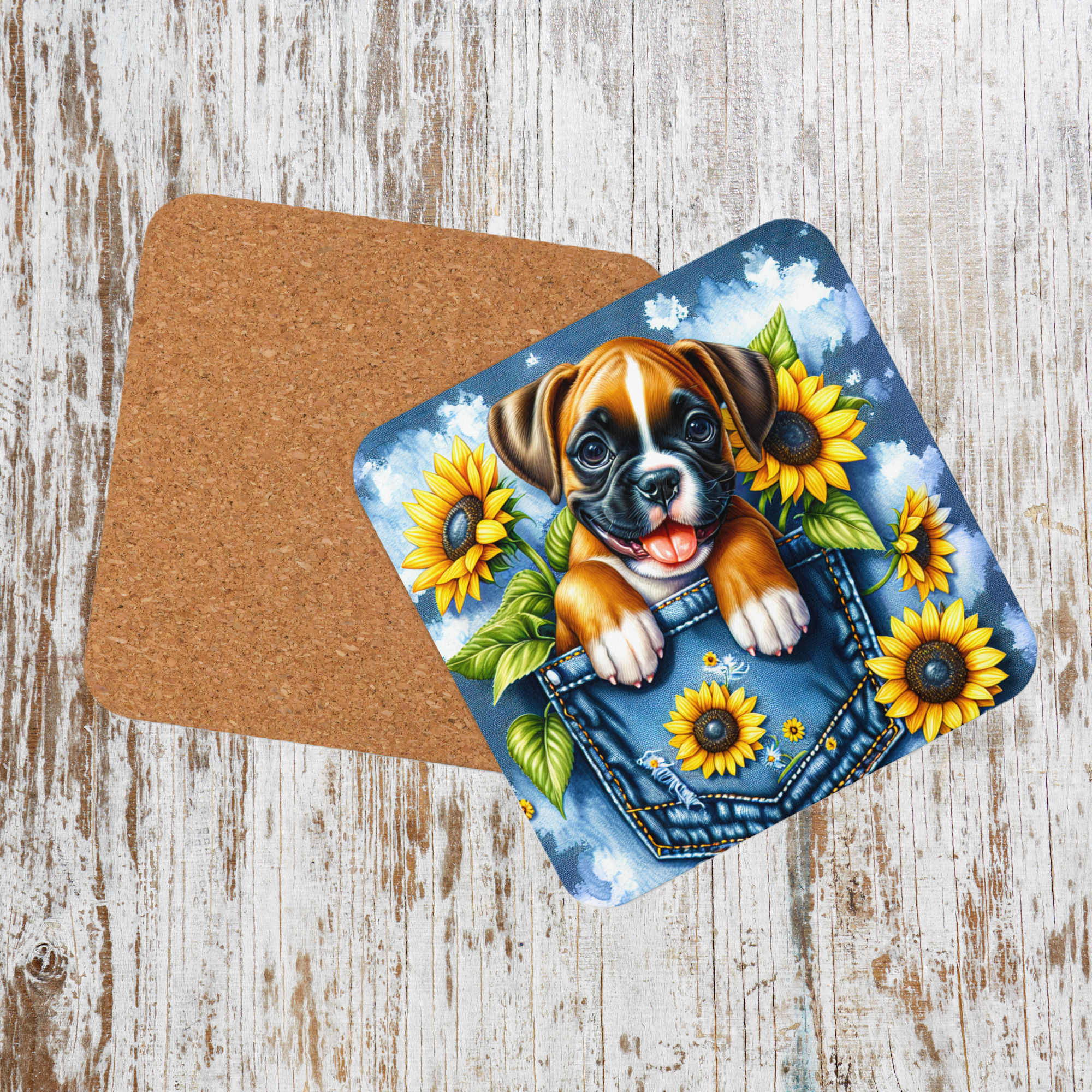 Cork-back coaster Dogy