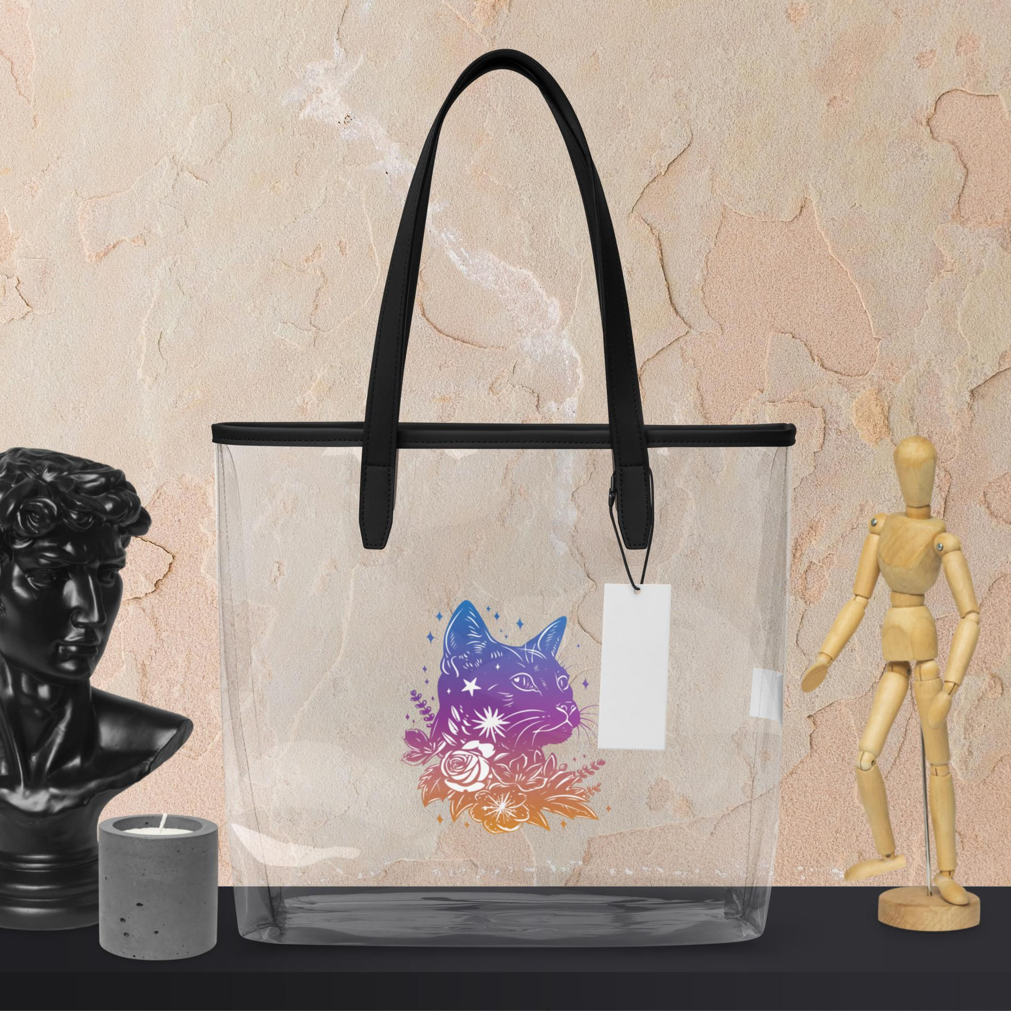 Clear Tote Bag mit Katzenmotiv – Stylisch, modern & ein echter Blickfang!