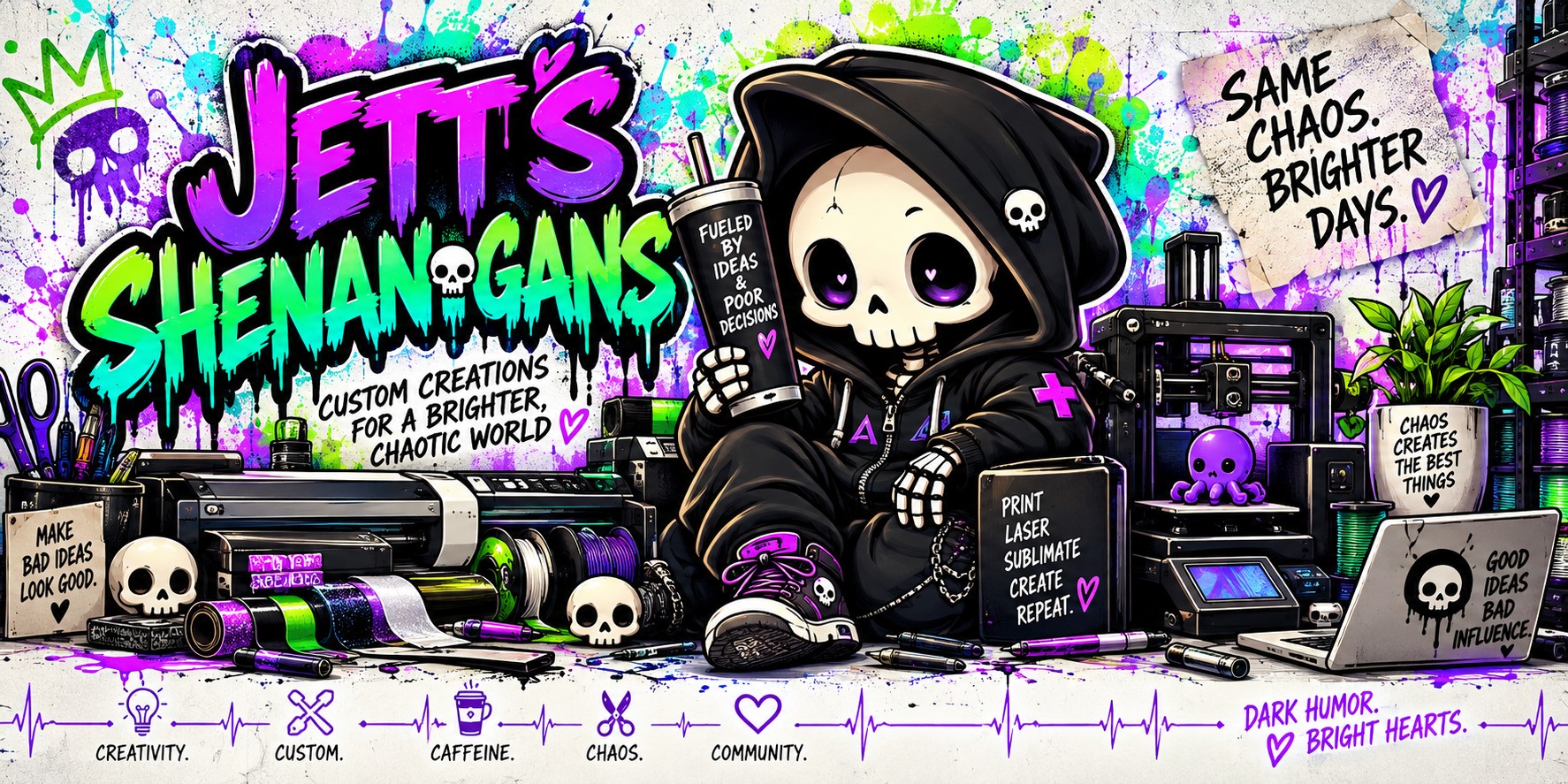 Grim, the Jett's Shenanigans mascot