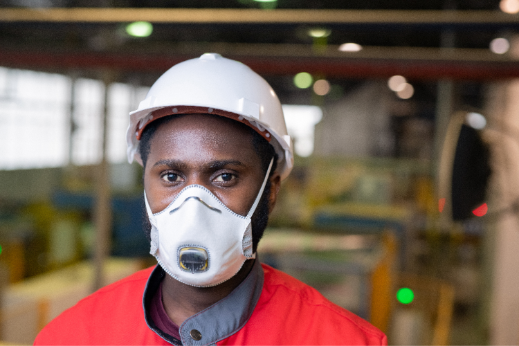 construction worker with mask