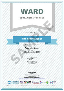 Fire Extinguisher Certificate