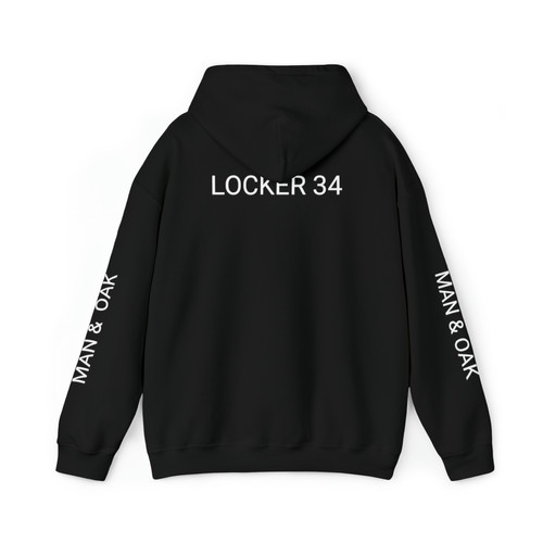 Heavy Blend Hooded Sweatshirt - LC Black Logo, Back Locker Number