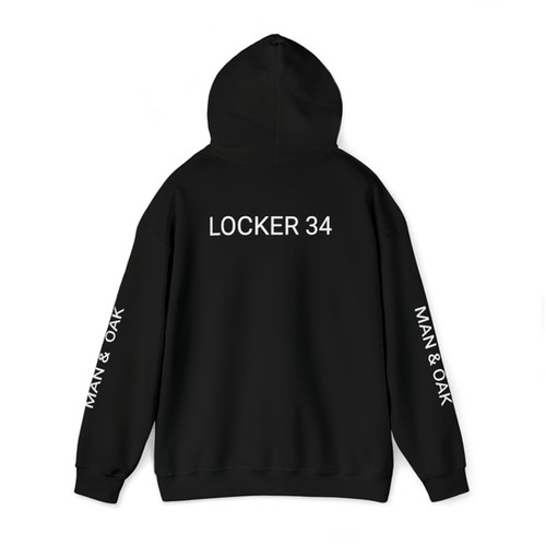 Heavy Blend Hooded Sweatshirt - LC Black Logo, Back Locker Number