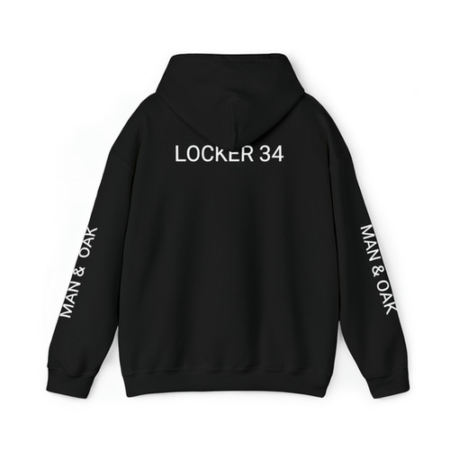 Heavy Blend Hooded Sweatshirt - LC Black Logo, Back Locker Number