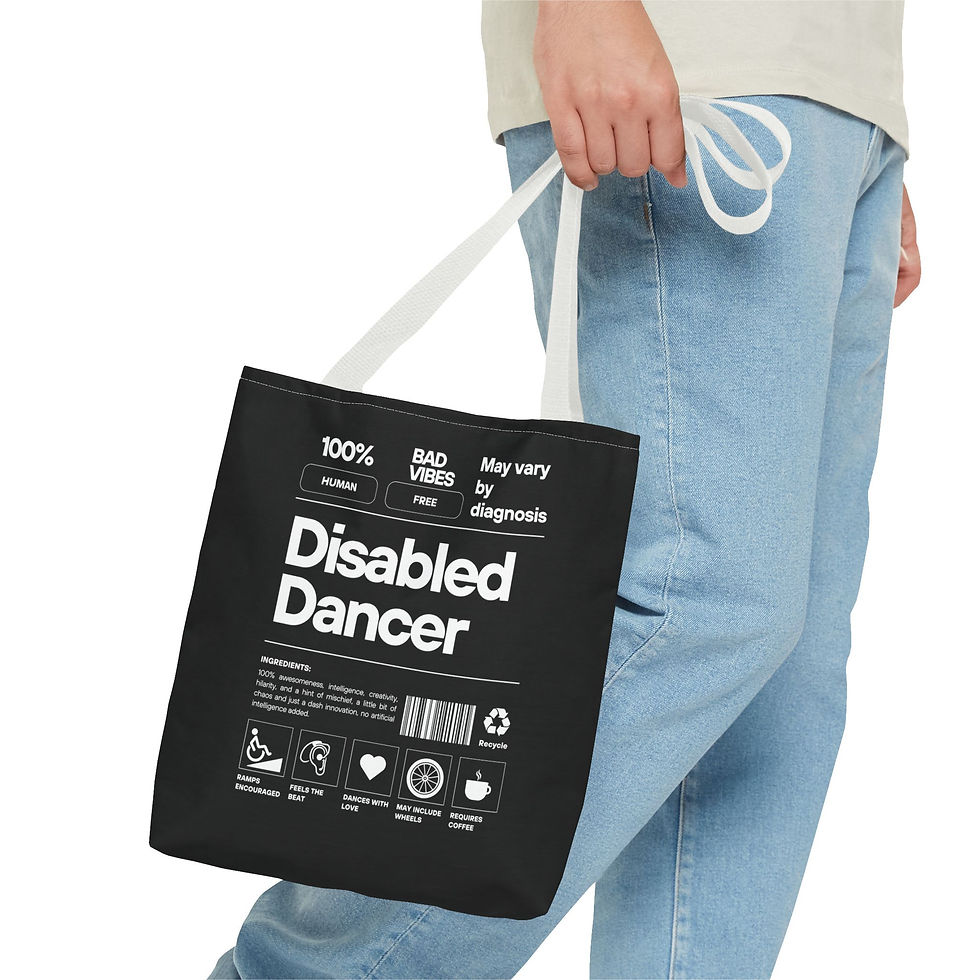 Miniatura: Disabled Dancer IngredientsTote Bag (AOP)