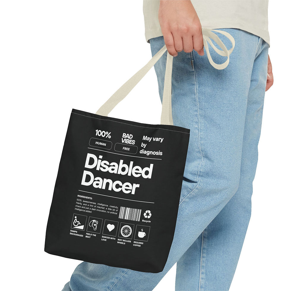 Miniatura: Disabled Dancer IngredientsTote Bag (AOP)