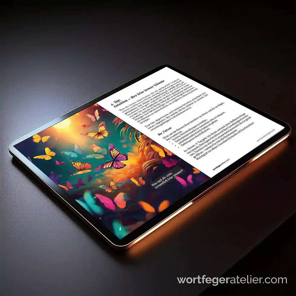 Schreibjournal fürs Tablet: 7 Kreativitäts-Methoden für 7 Tage interaktives Journal reflektieren Wortfeger Atelier