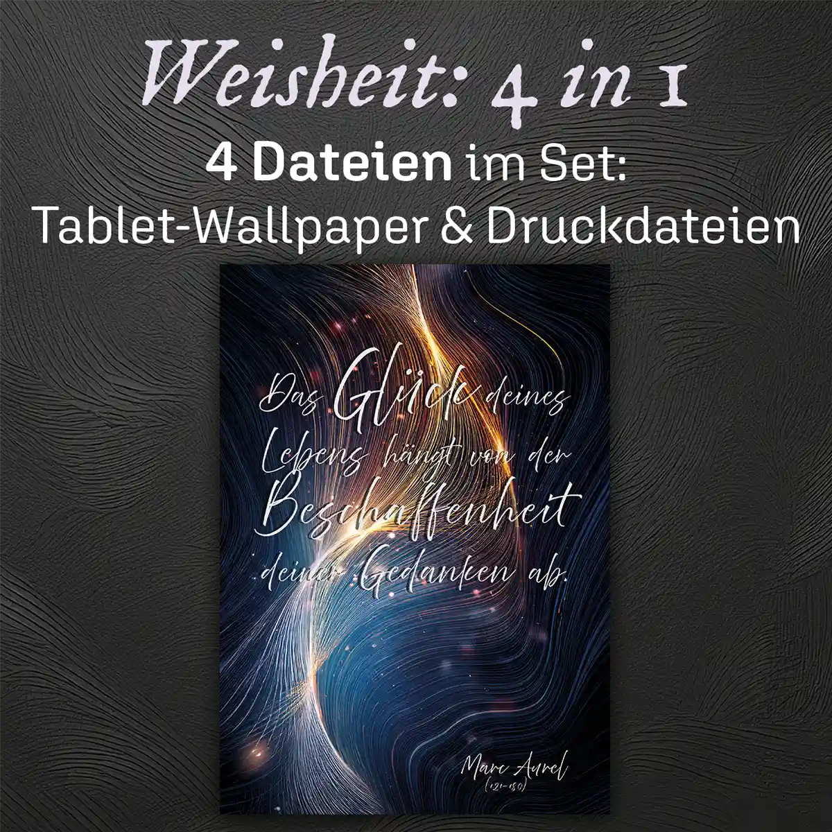 Glücksgedanken | Wandbild printable & als Tablet-Wallpaper | Marc Aurel