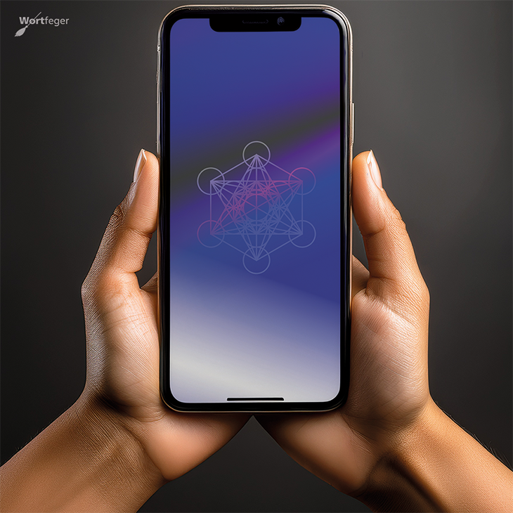 Miniaturbild: Handy-Wallpaper Set Metatrons Würfel deep blue innere Ruhe Schöpferkraft Wortfeger Atelier