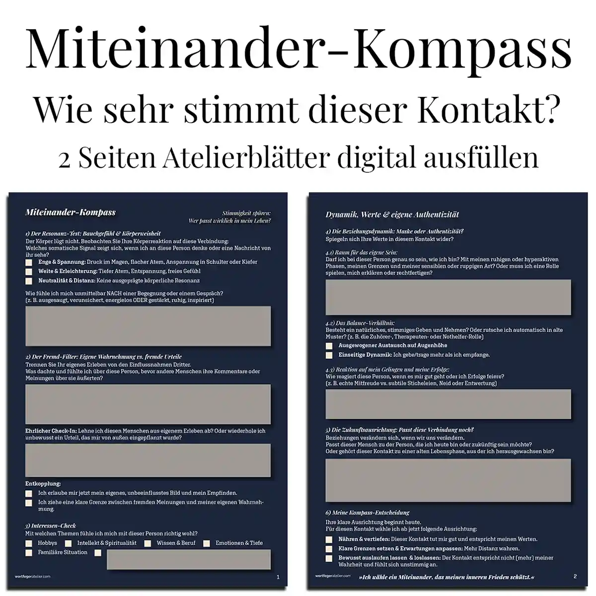 Miteinander-Kompass | Atelierblätter interaktiv & digital | Stimmige Beziehungen