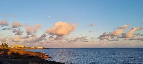 Lanzarote Kanaren Abendstimmung Vollmond Stimmungsbild kreativer Shop Wortfeger Atelier.we