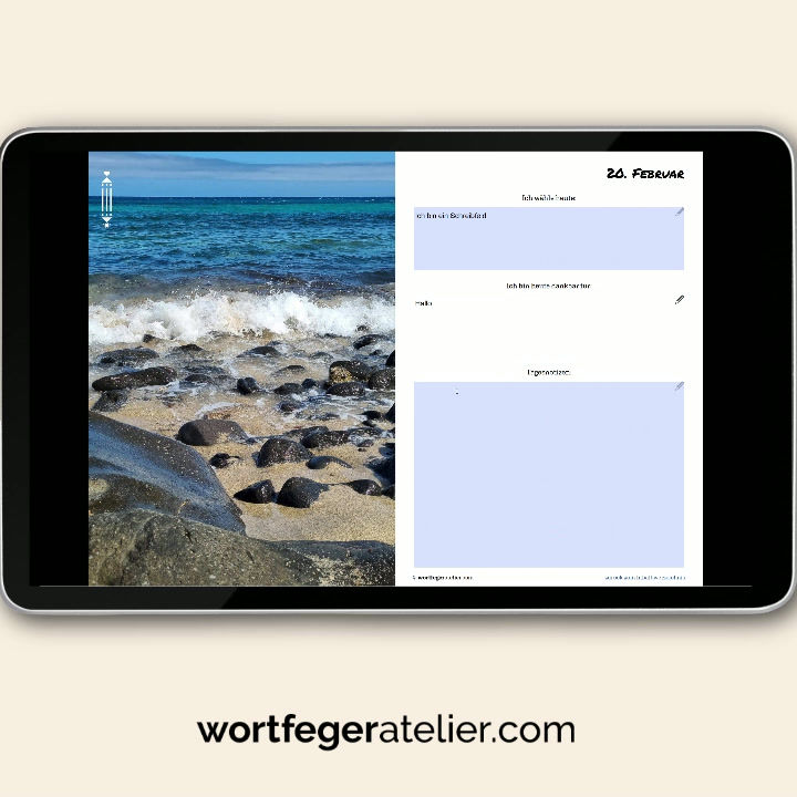 Miniaturbild: Erklärvideo: Cover: Dankesjournal Februar Lanzarote interaktives ebook mit Fotos Wortfeger Atelier