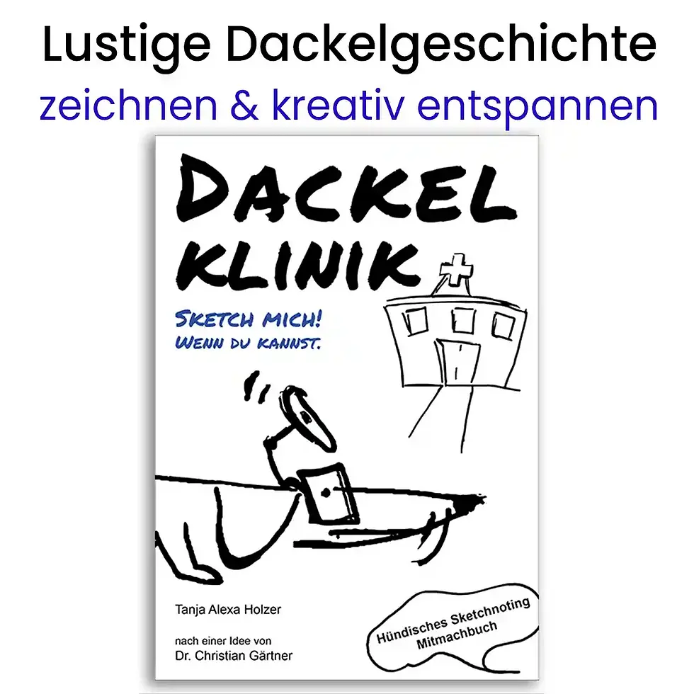 Miniaturbild: kreativ entspannen: Dackelklinik interaktives Malbuch Hundegeschichte Wortfeger Atelier