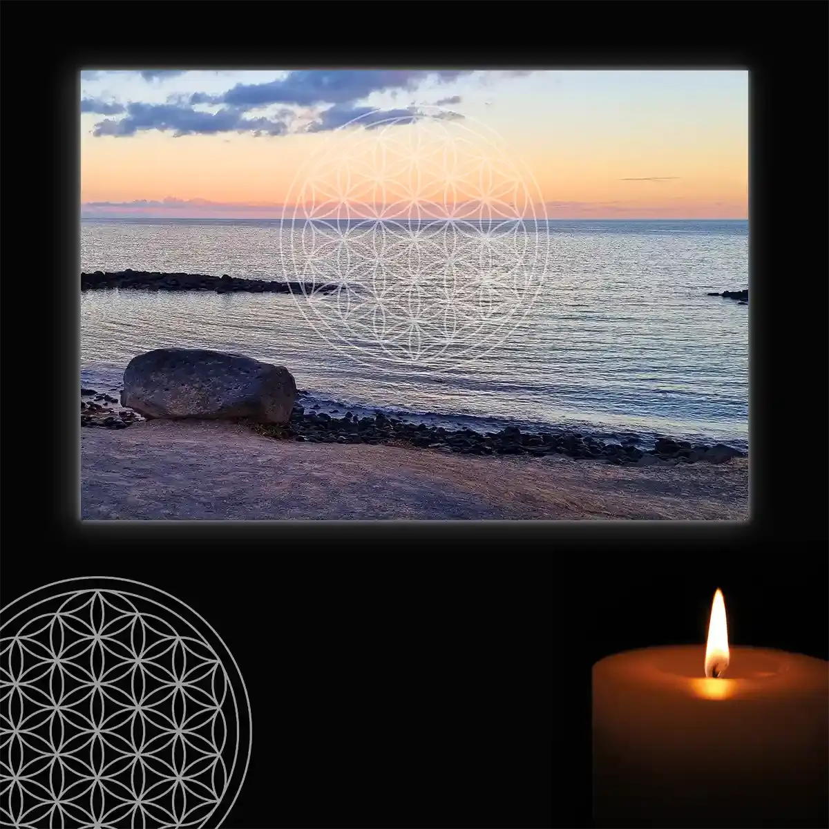 Weite Ruhe Blume des Lebens Lanzarote Wandbild für Meditation Wortfeger Atelier