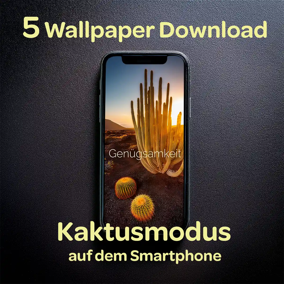 Kaktusmodus | 5 Handy Wallpaper Set | Stärkende Affirmationen
