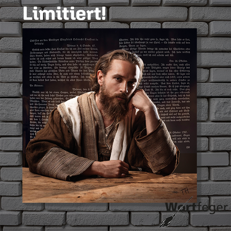 Schillerbrief Wandbild mit antikem Buchauszug von Friedrich Schiller - Wortfeger Atelier