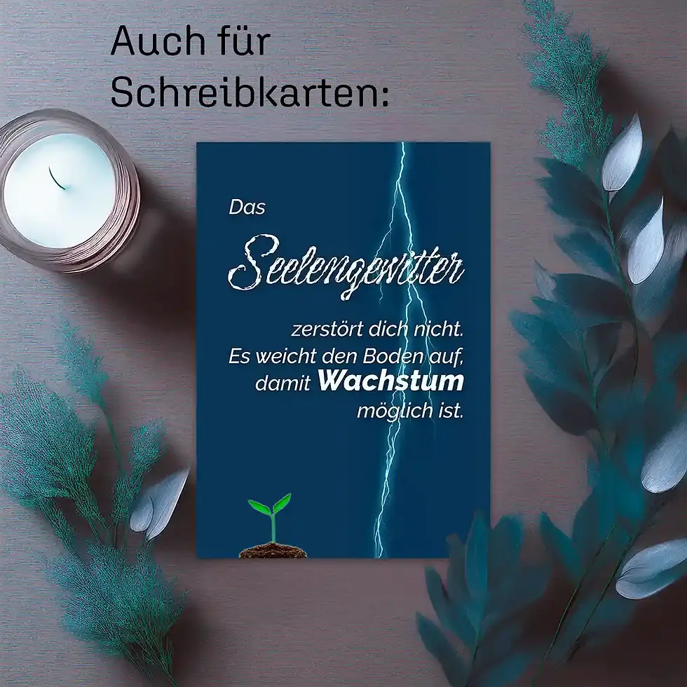 Miniaturbild: Schreibkarte selbst drucken: Seelengewitter Minimalismus Spruchbild Printables Wandbild & Tablet-Wallpaper Wortfeger Atelier
